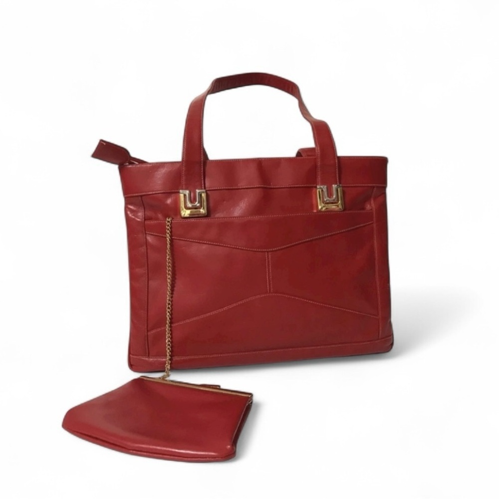 Lou Taylor Elegant Brown Leather Tote Bag
